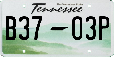TN license plate B3703P