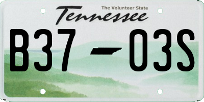 TN license plate B3703S