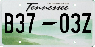 TN license plate B3703Z