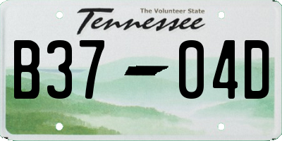 TN license plate B3704D