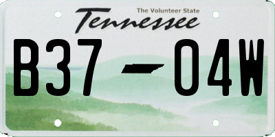TN license plate B3704W