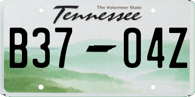 TN license plate B3704Z