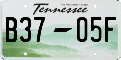 TN license plate B3705F
