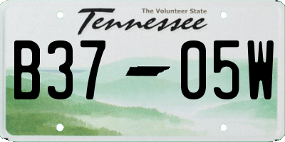 TN license plate B3705W