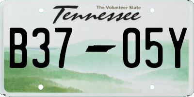 TN license plate B3705Y
