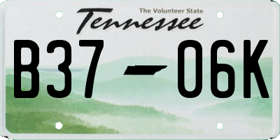 TN license plate B3706K
