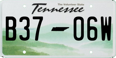 TN license plate B3706W