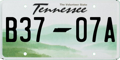 TN license plate B3707A