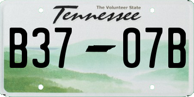 TN license plate B3707B