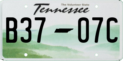 TN license plate B3707C