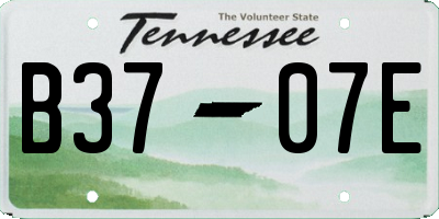 TN license plate B3707E