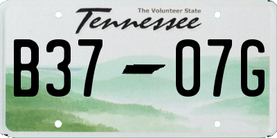 TN license plate B3707G