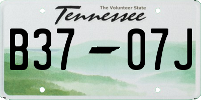 TN license plate B3707J