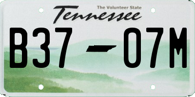 TN license plate B3707M