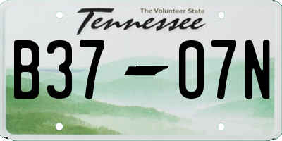 TN license plate B3707N