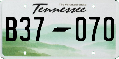 TN license plate B3707O