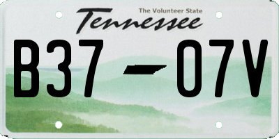 TN license plate B3707V