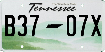 TN license plate B3707X