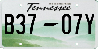 TN license plate B3707Y