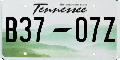 TN license plate B3707Z