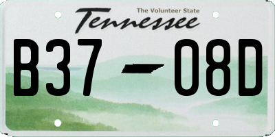 TN license plate B3708D