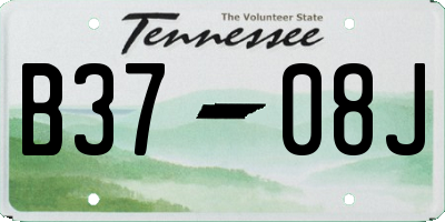 TN license plate B3708J