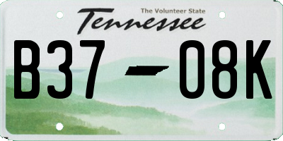 TN license plate B3708K