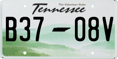 TN license plate B3708V
