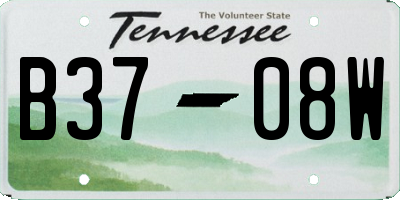 TN license plate B3708W