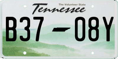 TN license plate B3708Y