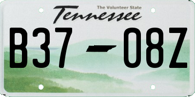 TN license plate B3708Z