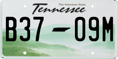 TN license plate B3709M