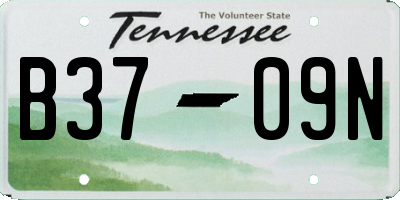 TN license plate B3709N