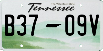 TN license plate B3709V