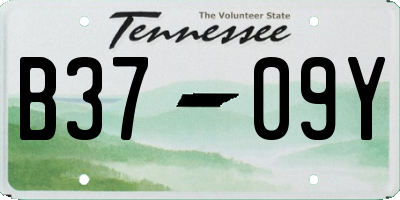 TN license plate B3709Y