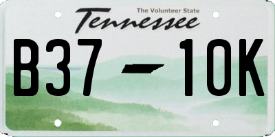 TN license plate B3710K