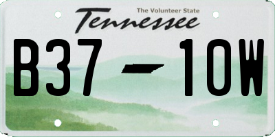 TN license plate B3710W