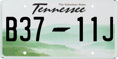 TN license plate B3711J