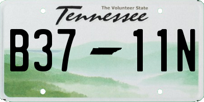 TN license plate B3711N