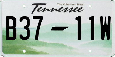 TN license plate B3711W