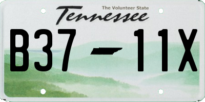 TN license plate B3711X