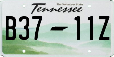 TN license plate B3711Z