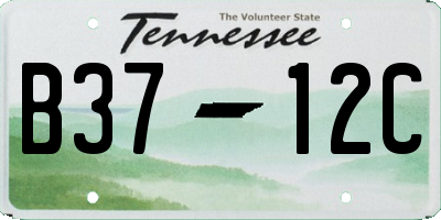 TN license plate B3712C