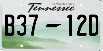 TN license plate B3712D