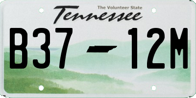 TN license plate B3712M