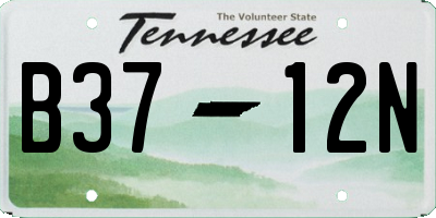 TN license plate B3712N