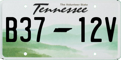 TN license plate B3712V