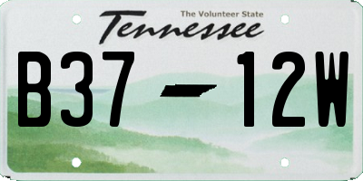 TN license plate B3712W