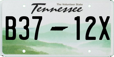 TN license plate B3712X
