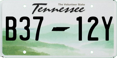 TN license plate B3712Y